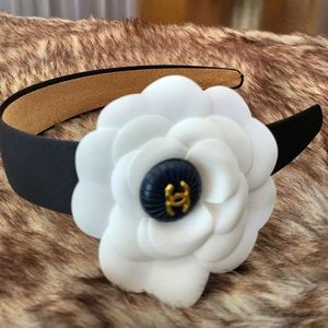 Upcycled Authentic Chanel Button and Camellia Flower Headband